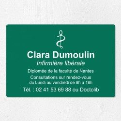 Plaque infirmière personnalisée économique en PVC gravoply 30x20cm