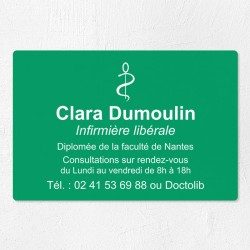 Plaque infirmière personnalisée économique en PVC gravoply 30x20cm