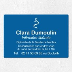 Plaque infirmière personnalisée économique en PVC gravoply 30x20cm
