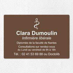 Plaque infirmière personnalisée économique en PVC gravoply 30x20cm