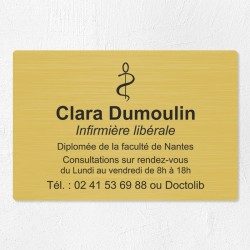 Plaque infirmière personnalisée économique en PVC gravoply 30x20cm