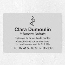 Plaque infirmière personnalisée économique en PVC gravoply 30x20cm