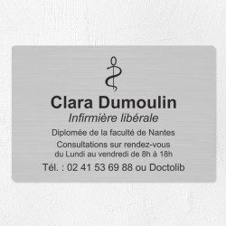 Plaque infirmière personnalisée économique en PVC gravoply 30x20cm