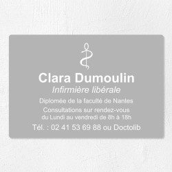 Plaque infirmière personnalisée économique en PVC gravoply 30x20cm