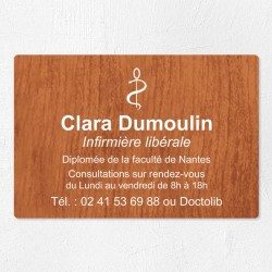 Plaque infirmière personnalisée économique en PVC gravoply 30x20cm