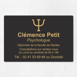 Plaque psychologue personnalisée économique en PVC économique 30x20cm