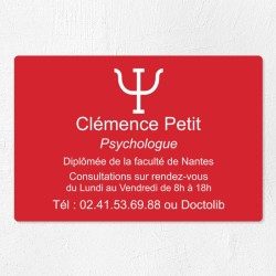 Plaque psychologue personnalisée économique en PVC économique 30x20cm