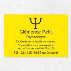 Plaque psychologue personnalisée économique en PVC économique 30x20cm