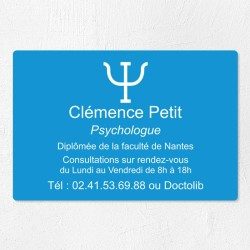 Plaque psychologue personnalisée économique en PVC économique 30x20cm
