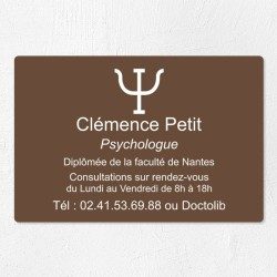 Plaque psychologue personnalisée économique en PVC économique 30x20cm