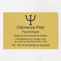 Plaque psychologue personnalisée économique en PVC économique 30x20cm
