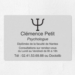 Plaque psychologue personnalisée économique en PVC économique 30x20cm