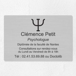 Plaque psychologue personnalisée économique en PVC économique 30x20cm