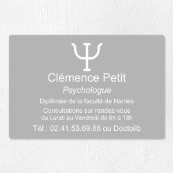 Plaque psychologue personnalisée économique en PVC économique 30x20cm