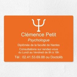 Plaque psychologue personnalisée économique en PVC économique 30x20cm