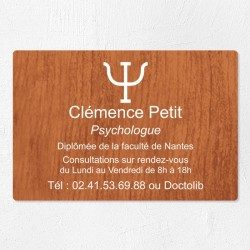 Plaque psychologue personnalisée économique en PVC économique 30x20cm
