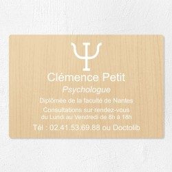 Plaque psychologue personnalisée économique en PVC économique 30x20cm