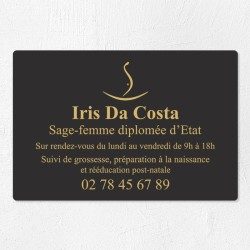 Plaque sage-femme économique en PVC gravoply 30x20cm