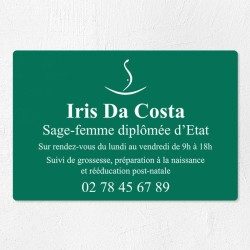 Plaque sage-femme économique en PVC gravoply 30x20cm