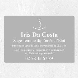 Plaque sage-femme économique en PVC gravoply 30x20cm