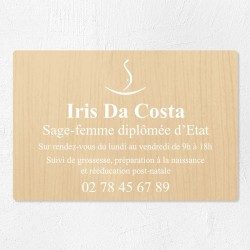 Plaque sage-femme économique en PVC gravoply 30x20cm