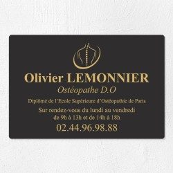 Plaque ostéopathe économique en PVC gravoply 30x20cm