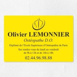 Plaque ostéopathe économique en PVC gravoply 30x20cm