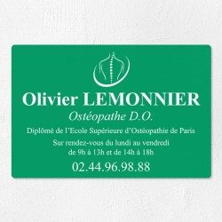 Plaque ostéopathe économique en PVC gravoply 30x20cm