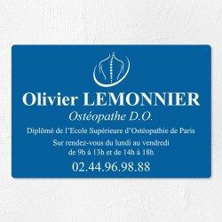 Plaque ostéopathe économique en PVC gravoply 30x20cm