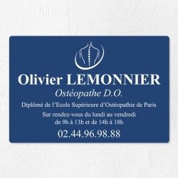 Plaque ostéopathe économique en PVC gravoply 30x20cm