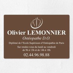 Plaque ostéopathe économique en PVC gravoply 30x20cm