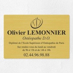 Plaque ostéopathe économique en PVC gravoply 30x20cm
