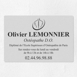 Plaque ostéopathe économique en PVC gravoply 30x20cm