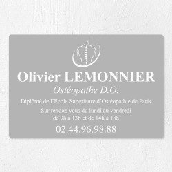 Plaque ostéopathe économique en PVC gravoply 30x20cm