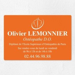Plaque ostéopathe économique en PVC gravoply 30x20cm