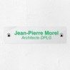 Plaque professionnelle en plexiglas transparent 20x5cm