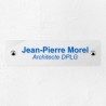 Plaque professionnelle en plexiglas transparent 20x5cm