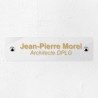 Plaque professionnelle en plexiglas transparent 20x5cm