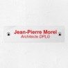 Plaque professionnelle en plexiglas transparent 20x5cm