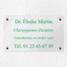 Plaque professionnelle en plexiglas transparent 25x15cm