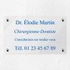Plaque professionnelle en plexiglas transparent 25x15cm