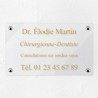 Plaque professionnelle en plexiglas transparent 25x15cm