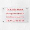 Plaque professionnelle en plexiglas transparent 25x15cm