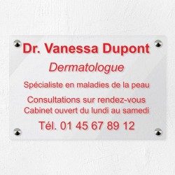 Plaque personnalisée en plexiglas transparent 30x20cm｜Plaque pro