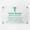 Plaque médecin personnalisée en plexiglas transparent 30x20cm