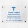 Plaque médecin personnalisée en plexiglas transparent 30x20cm