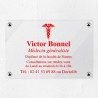 Plaque médecin personnalisée en plexiglas transparent 30x20cm