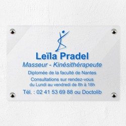 Plaque kiné personnalisée en plexiglas transparent 30x20cm