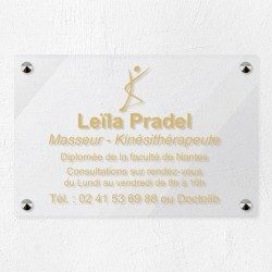 Plaque kiné personnalisée en plexiglas transparent 30x20cm