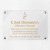 Plaque personnalisée en plexiglas transparent pour infirmière 30x20cm